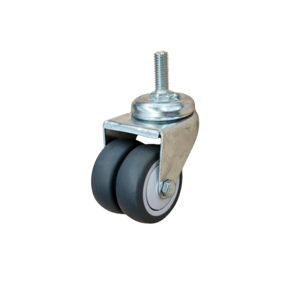 RODAJA GIRATORIA DOBLE RUEDA ESPIGA SIN FRENO - MOD GLE 210 DUPLO
