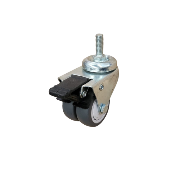 RODAJA GIRATORIA DOBLE RUEDA ESPIGA CON FRENO - MOD GLE 210 DUPLO FP
