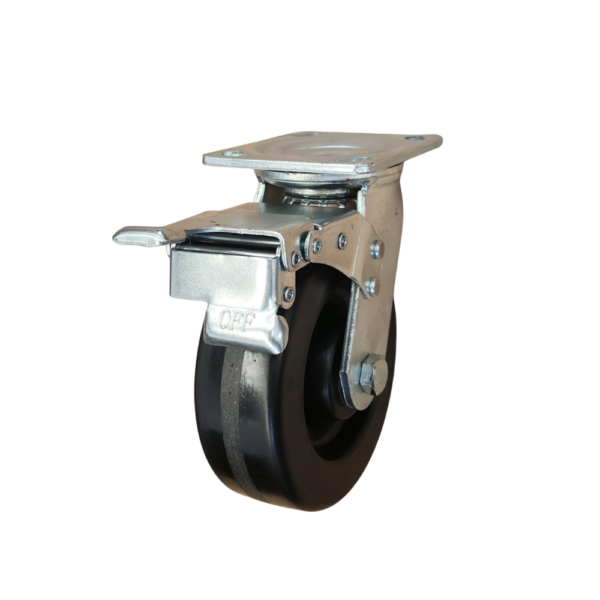 RODAJA GIRATORIA CON FRENO FRONTAL TOTAL METALICO - MOD GS 62 RF BLACK FT