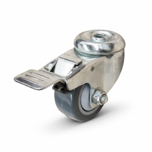 rodaja con ojillo y freno de 3" para carros industriales