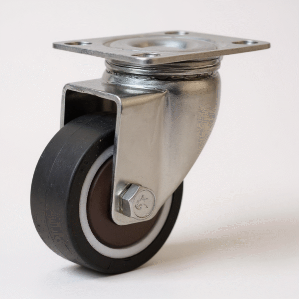 Rodaja Giratoria de 2" hule TPR, para plataformas y carritos de mano, Ruedas y Rodajas