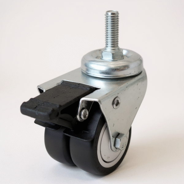 RODAJA GIRATORIA DOBLE RUEDA ESPIGA CON FRENO - MOD GLE 210 DUPLO FP