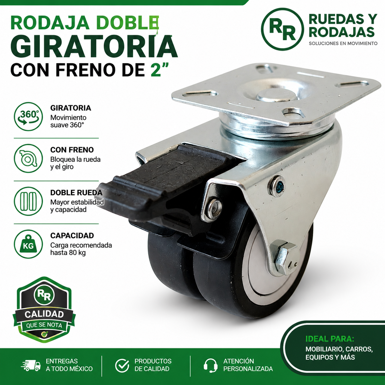 rodaja doble con freno en mexico