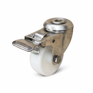 rodaja giratoria de acero inoxidable con freno