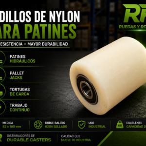 Rodillos de Nylon para Patines Hidráulicos en México | Alta Resistencia