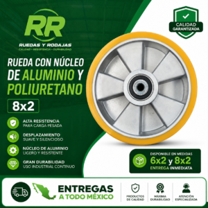 rueda de aluminio con poliuretano en Mexico
