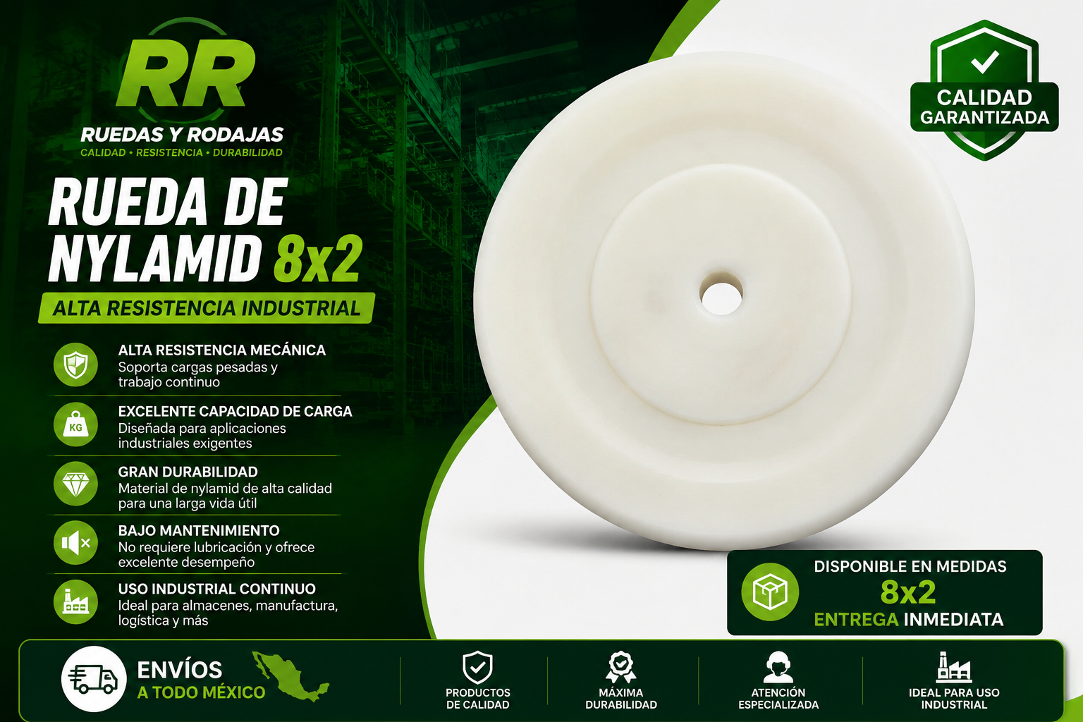 rueda nylamid 8x2 en mexico