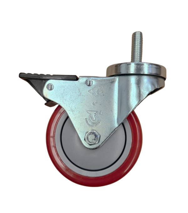 RODAJA GIRATORIA CON FRENO DE PEDAL TOTAL - MOD GLE 412 POLY RED FP - Imagen 2