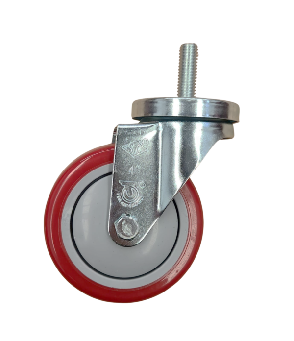 RODAJA GIRATORIA SIN FRENO - MOD GLE 412 POLY RED - Imagen 2