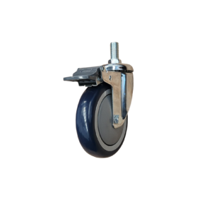 RODAJA GIRATORIA CON FRENO FRONTAL ON/OFF FABRICADO EN INYECCION COLOR GRIS - MOD GE 514 PP BLUE FP AUT