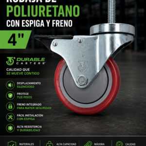 rodaja con espiga de poliuretano