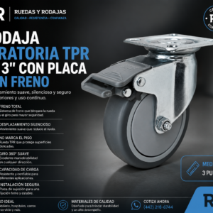 rodaja tpr de 3 con freno en mexico