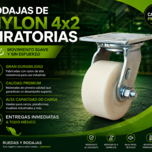 rodajas de nylon 4x2 giratorias en mexico