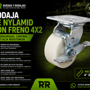 rodaja de nylamid con freno en mexico