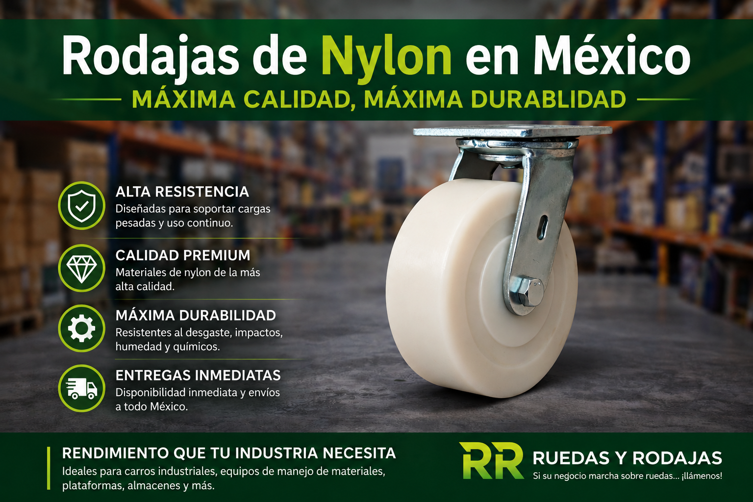 rodajas de nylon en mexico para carga pesada