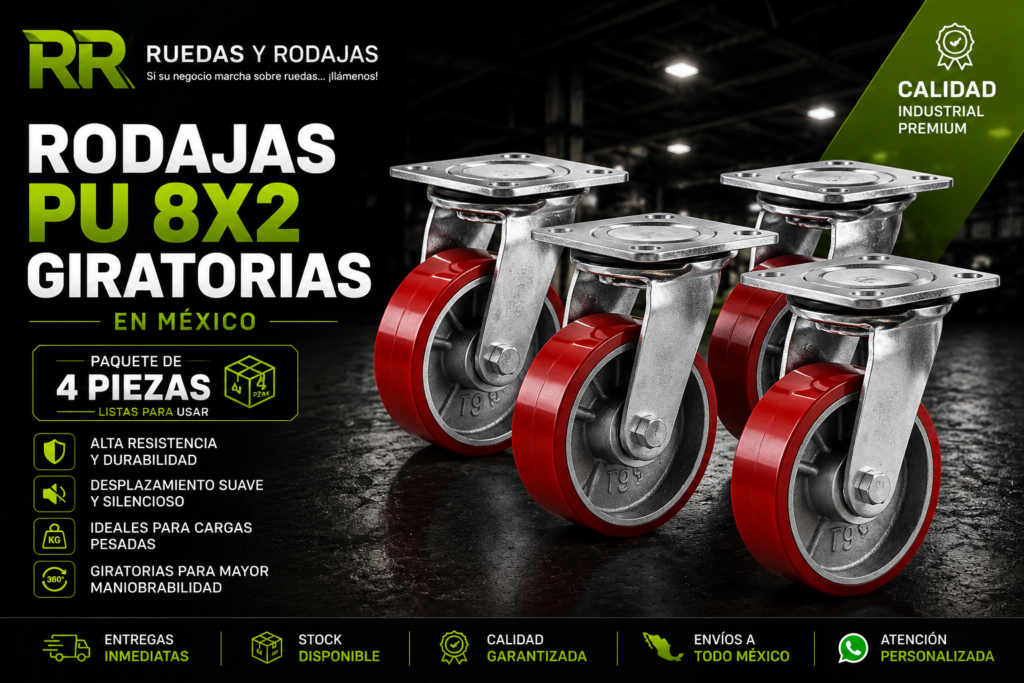 rodajas 8x2 pu en mexico paquete 4 pza