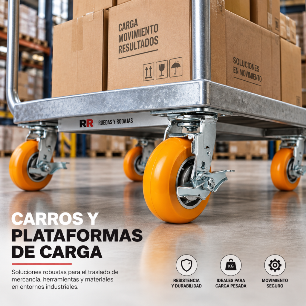 carro de carga con rodajas de poliuretano industriales
